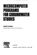 Microcomputer Programs for Groundwater Studies