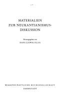 Materialien zur Neukantianismus-Diskussion