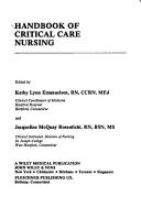 Handbook of critical care nursing