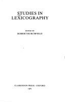 Studies in Lexicography