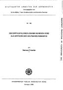 Der Spätaufklärer Johann Heinrich Voss als Kritiker der deutschen Romantik