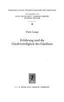 Erfahrung und die Glaubwürdigkeit des Glaubens
