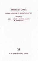 Vertis in usum:  Studies in Honor of Edward Courtney (Beiträge Zur Altertumskunde)