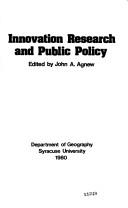 Innovation Research and Public Policy