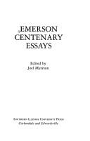 Emerson centenary essays
