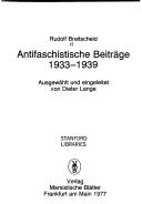 Antifaschistische Beiträge 1933-1939