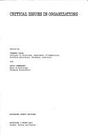 Critical issues in organizations