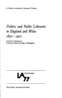 Politics and public libraries in England and Wales