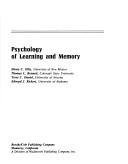 Psychology of Learning and Memory