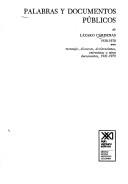 Palabras y documentos públicos de Lázaro Cárdenas, 1928-1970