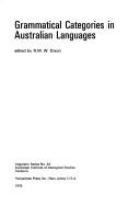 Grammatical Categories in Australian Languages