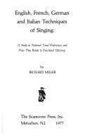 English, French, German, and Italian Techniques of Singing