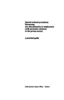 Special National Procedures Concerning Non-Discrimination in Employment (with Particular Reference to the Private Sector)