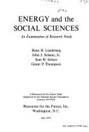 Energy and the social sciences