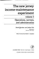 The New Jersey income-maintenance experiment