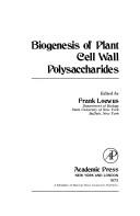 Biogenesis of Plant Cell Wall Polysaccharides