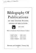 Bibliography of publications of the United States Office of Education, 1867-1959