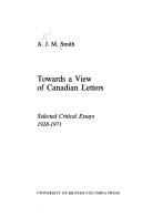 Towards a View of Canadian Letters