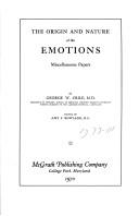 The Origin and Nature of the Emotions