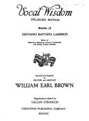 Vocal Wisdom; Maxims of Giovanni Battista Lamperti