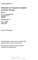 Methods for Chemical Analysis of Freshwaters