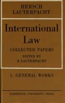International law, being the collected papers of Hersch Lauterpacht