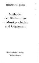 Methoden der Werkanalyse in Musikgeschichte und Gegenwart