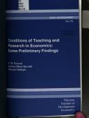 Conditions of Teaching and Research in Economics