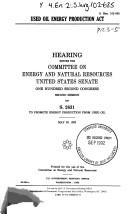 Used Oil Energy Production Act
