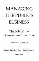 Managing the public's business