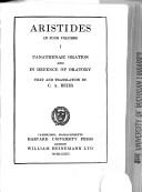 Aristides in four volumes