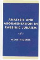 Analysis and Argumentation in Rabbinic Judaism