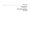Aristoteles, Metaphysik, die Substanzbücher ([Zeta], [Eta], [Theta])