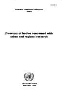 Directory of Bodies Concerned With Urban and Regional Research / Sales No E.90.Ii.E.32