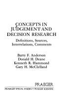 Concepts in judgement and decision research