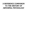 A reference companion to the history of abnormal psychology