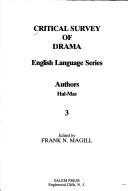Critical Survey of Drama, Volume 3 - Authors Hal-Mas