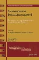Foundations for Syriac lexicography