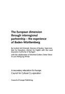 The European Dimension Through Interregional Partnership - the Experience of Baden-Württemberg