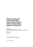 Sheltered Employment in Five Member States of the Council of Europe