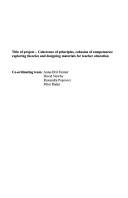 Coherence of Principles Cohesion of Competences