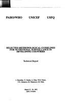 Selected Methodological Guidelines for Nutritional Surveillance in Developing Countries