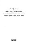 One Man's Destiny
