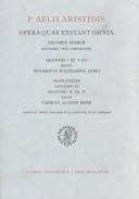 P. Aelii Aristidis Opera quae exstant omnia