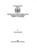 Forest policy and conservation of Papua New Guinea's forests
