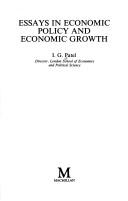 Essays in Economic Policy and Economic Growth