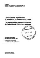 Constitutional Implications of Accession to the European Union