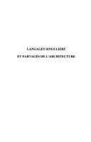 Langages singuliers et partagés de l'architecture