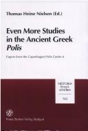 Even More Studies i the Ancient Greek Polis (Historia - Einzelschriften)