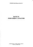 Manual for Subject Analysis